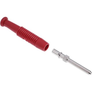 Hirschmann Test & Measurement Red Male Banana Plug 2 mm Connector Solder Termination 60V DC 6A Nickel Plating 973509101
