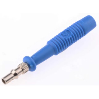 Hirschmann Test & Measurement Blue Male Banana Plug 2 mm Connector Solder Termination 60V DC 6A Nickel Plating 973509102