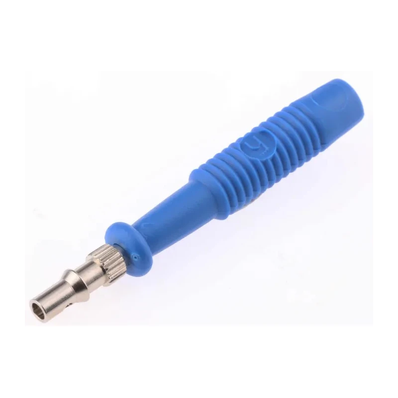 Hirschmann Test & Measurement Blue Male Banana Plug 2 mm Connector Solder Termination 60V DC 6A Nickel Plating 973509102