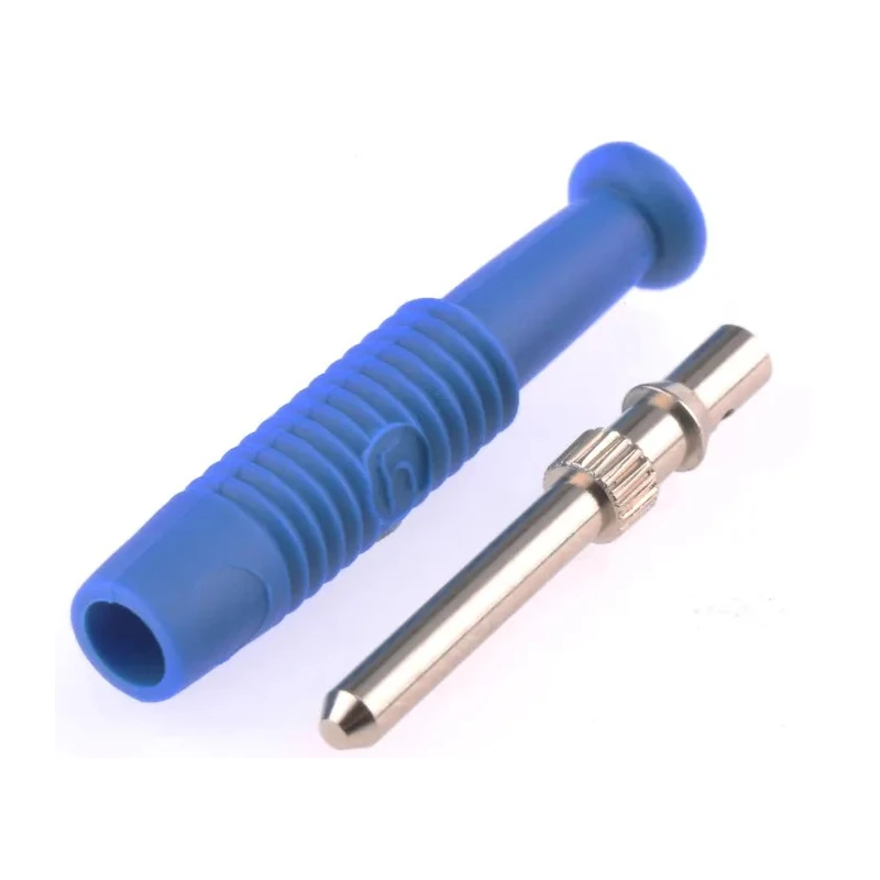 Hirschmann Test & Measurement Blue Male Banana Plug 2 mm Connector Solder Termination 60V DC 6A Nickel Plating 973509102