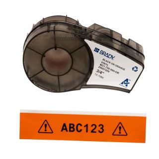 Brady Label Printer Tape Black on Black, Blue, Brown, Clear, Gold, Green, Grey, Orange, Purple, Red, White M21-750-595-OR