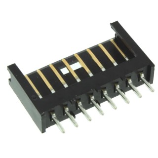 TE Connectivity AMPMODU Mod II 2.54 mm Shrouded Straight Through Hole PCB Header, 8 Contacts, 1 Row, Gold Plated 280373-2