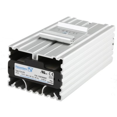 Pfannenberg Enclosure Heater, 110V AC, 250V AC Supply, 75W Output Power, 120°C Surface Temperature, Snap Mount 17007505007