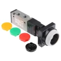 SMC Push Button Pneumatic Manual Control Valve VZM500 Series G 1/8 in Aluminium Alloy 0.7 MPa EVZM550-F01-33