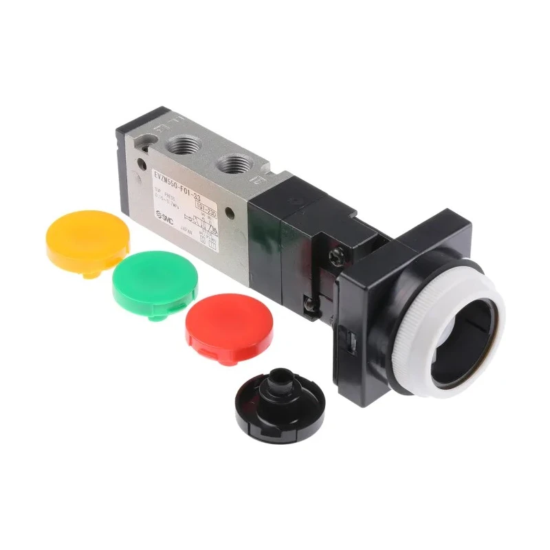 SMC Push Button Pneumatic Manual Control Valve VZM500 Series G 1/8 in Aluminium Alloy 0.7 MPa EVZM550-F01-33