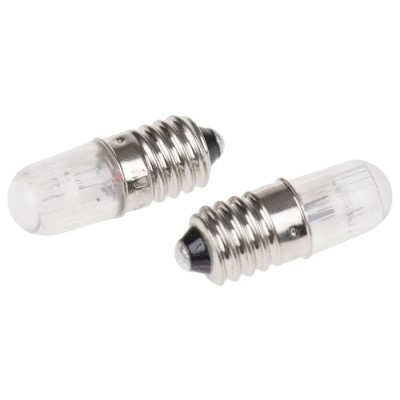 RS PRO Red Indicator Lamp 220V DC 250V DC E10 Base 10mm Diameter 104-733