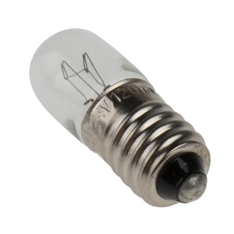 RS PRO Filament Indicator Lamp Clear E10 Base 24V 120mA 10mm Diameter 28mm Length 3000h Lifespan 104-834