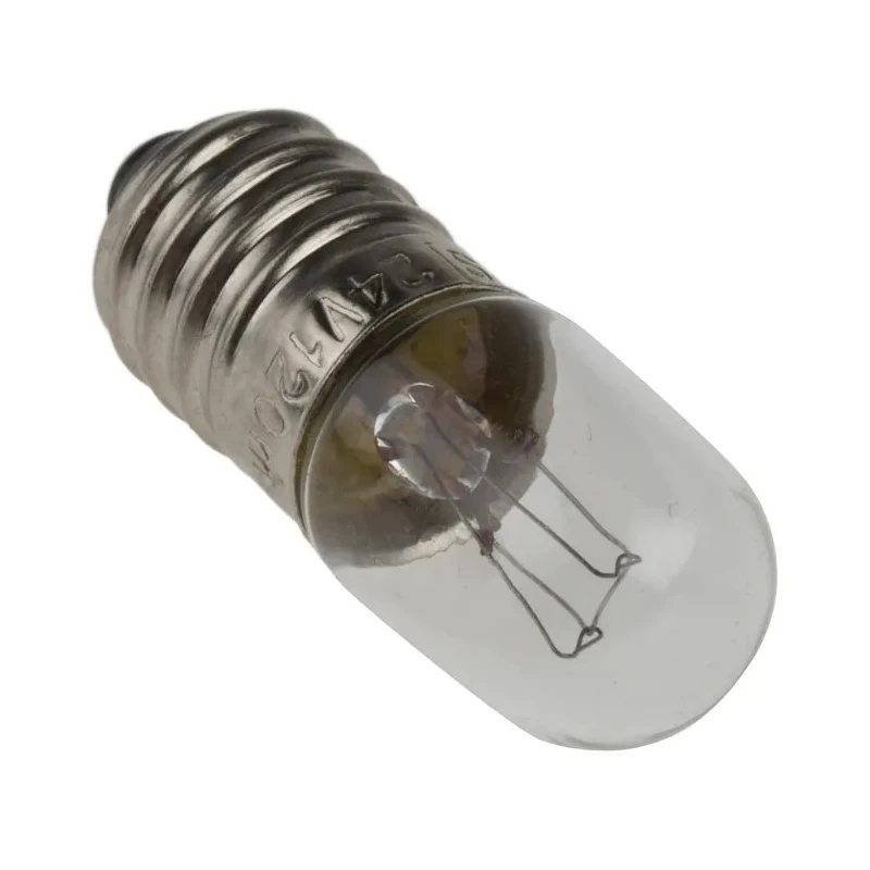 RS PRO Filament Indicator Lamp Clear E10 Base 24V 120mA 10mm Diameter 28mm Length 3000h Lifespan 104-834