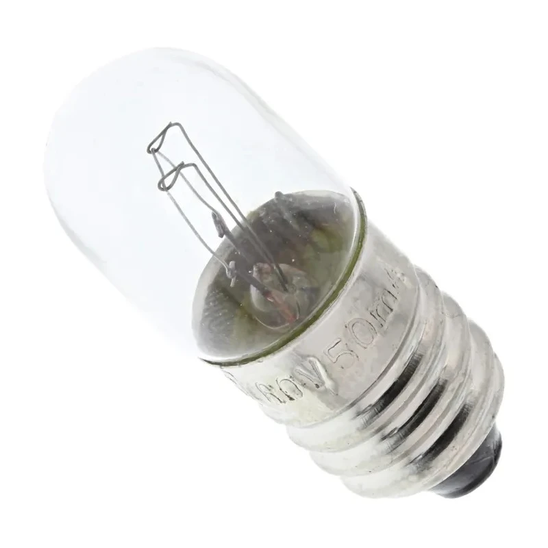 RS PRO E10 Indicator Light Clear 60V 50mA 3000h Lifespan T3 1/4 Tubular MES Model 104-840