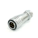 RS PRO Circular Connector 4 Contacts Cable Mount M16 Plug Male IP67 Chrome Plated Brass SF16 Series 233-8157