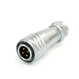 RS PRO Circular Connector 4 Contacts Cable Mount M16 Plug Male IP67 Chrome Plated Brass SF16 Series 233-8157