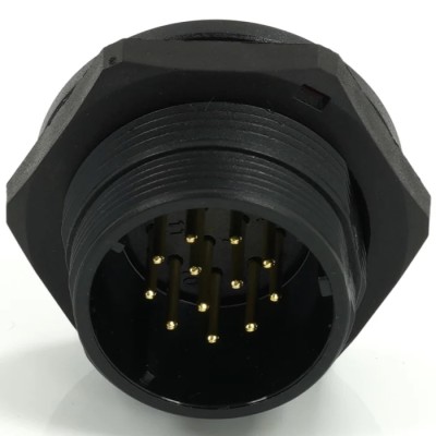 RS PRO Industrial Circular Connector 12 Contacts, Rear Mount, Socket, Male, IP68, 21 mm, 5A, 400V, SP21 Series 233-8308