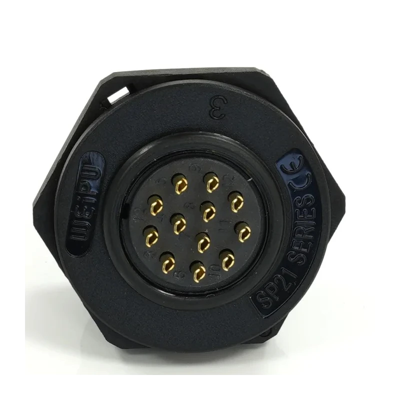 RS PRO Industrial Circular Connector 12 Contacts, Rear Mount, Socket, Male, IP68, 21 mm, 5A, 400V, SP21 Series 233-8308