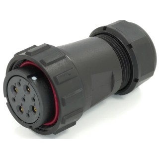 RS PRO Industrial Circular Connector Cable Mount Plug, Female, 9 Contacts, 29 mm, IP68, Threaded, 500V, 25.5A 233-8353