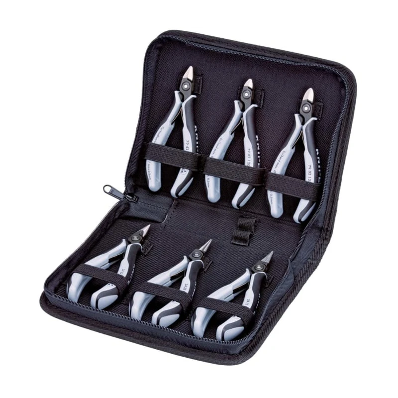 Knipex 6-Piece Electronic Plier Case Set Precision Pliers with ESD Coating 00 20 16 P ESD