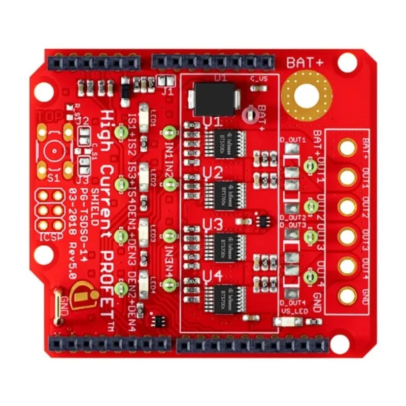 Infineon Smart High-Side Power Switch Arduino Shield with Protection and Diagnostic Features BTS7004-1EPP