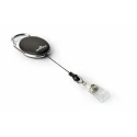 Durable Black Metal Badge Reel Snap Strap 80cm Length Secure Retractable Clip 832401