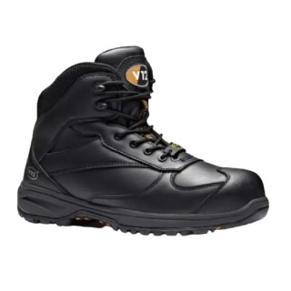 V12 Footwear Black Composite Toe Capped Men's Safety Boots Size UK 9 EU 43 SRC Slip Resistant EN ISO 20345:2011 V1920-09