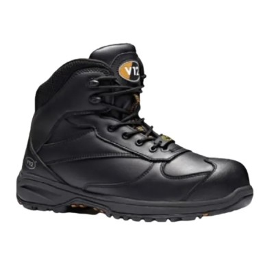 V12 Footwear Black Composite Toe Capped Men's Safety Boots Size UK 9 EU 43 SRC Slip Resistant EN ISO 20345:2011 V1920-09