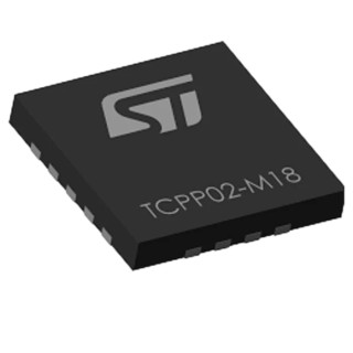 STMicroelectronics USB Controller, USB Type C, 2.7 V to 5.5 V Supply, 18-Pin QFN-18 TCPP02-M18