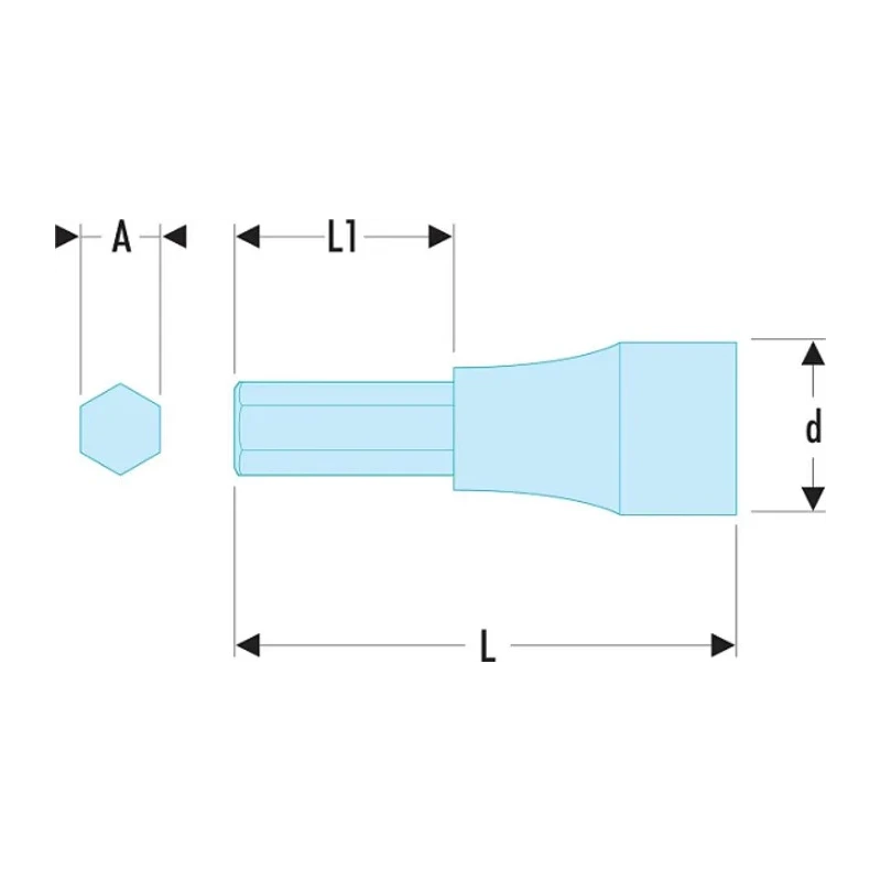 Facom 12.7 mm Drive 19 mm Hexagon Square Socket, 60 mm Overall Length STM.19