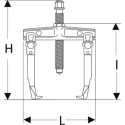 Facom Hydraulic Bearing Puller 20 t Force Capacity 100 to 360 mm Hydraulic Operation, 1-Piece U.320