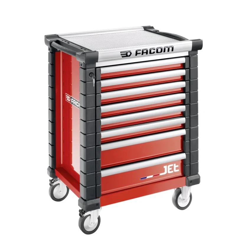 Facom 8 Drawer Wheeled Roller Cabinet Tool Chest with Centralized Key Lock JET.8M3APF
