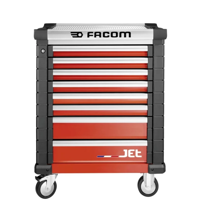 Facom 8 Drawer Wheeled Roller Cabinet Tool Chest with Centralized Key Lock JET.8M3APF