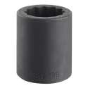 Facom 18 mm Metric 1/2 Inch Drive Standard Impact Socket, 38mm Length NSD.18B
