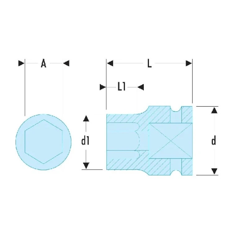 Facom 18 mm Metric 1/2 Inch Drive Standard Impact Socket, 38mm Length NSD.18B