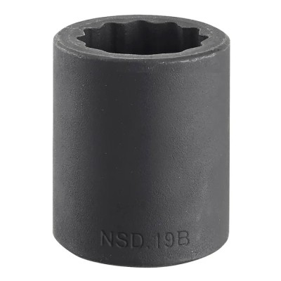 Facom 22 mm 1/2 in Drive Standard Impact Socket, Chrome Molybdenum Steel, 38mm Length NSD.22B