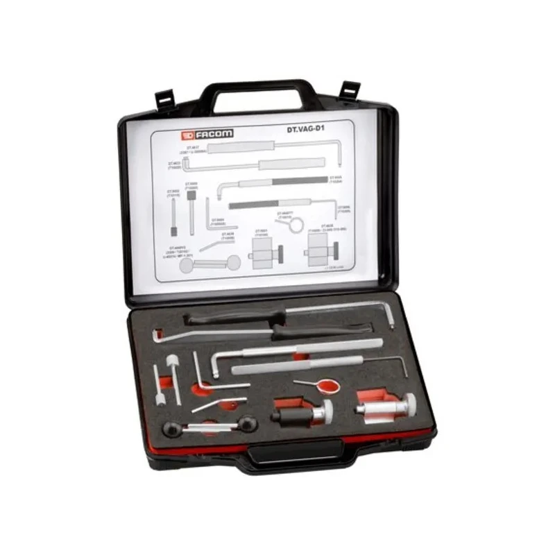 Facom 13 Piece Automotive Tool Kit Vag Timing Kit-Diesel Engines No.1 with Plastic Case DT.VAG-D1