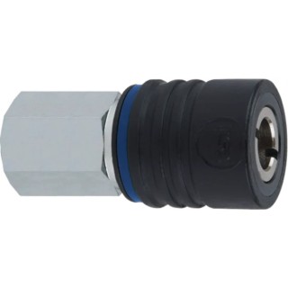 RS PRO Zinc Plated Steel Pneumatic Quick Connect Coupling 1/4 in Female G 235-1082
