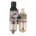 RS PRO 1/4 in G Filter Regulator Lubricator, Manual Drain, 25 μm Filtration Size 235-1106