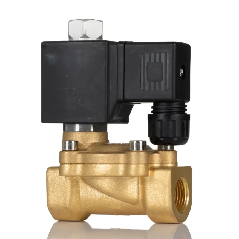 RS PRO 2 Port Solenoid Valve, Normally Open, G 3/8 in Inlet/Outlet, Brass Body, 220V AC, 13 bar Max Pressure, Model 235-1114