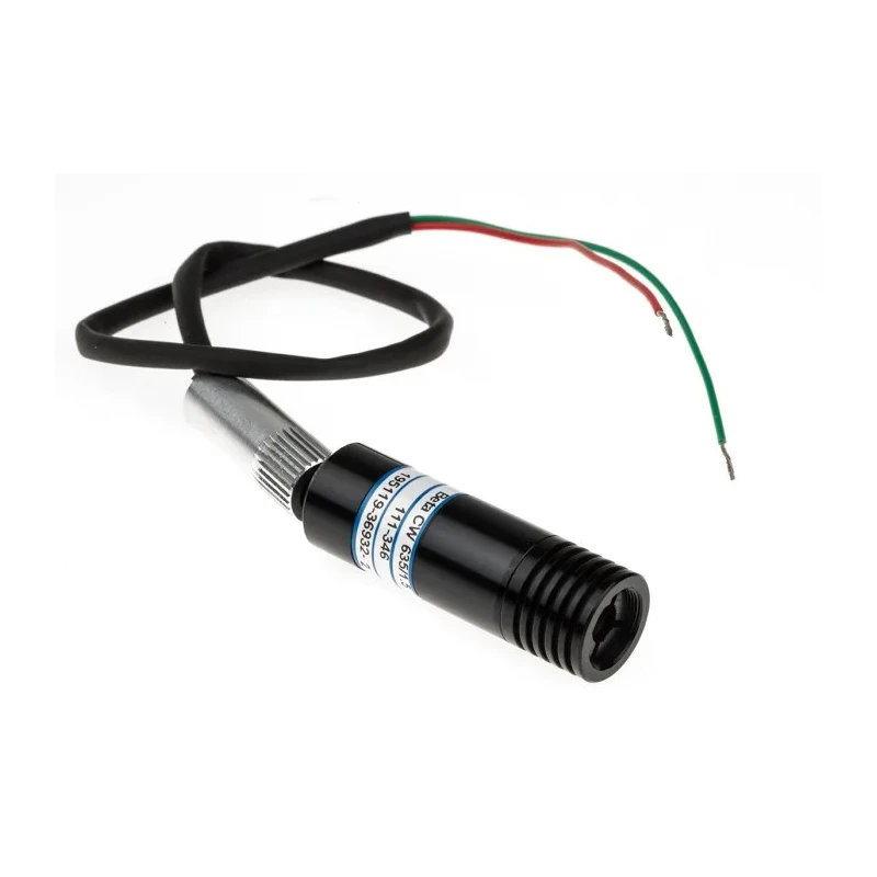 Global Laser Continuous Wave Red Laser Module 633 nm 1.5 mW Optical Output, TTL Control, Ellipse Pattern 1068-40-000