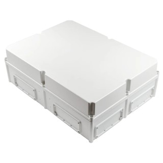 Fibox Flanged EK Series Grey Polycarbonate Enclosure IP66 IP67 IK08 250mm x 760mm x 560mm EKWH 250 G + EKUVT (X2)