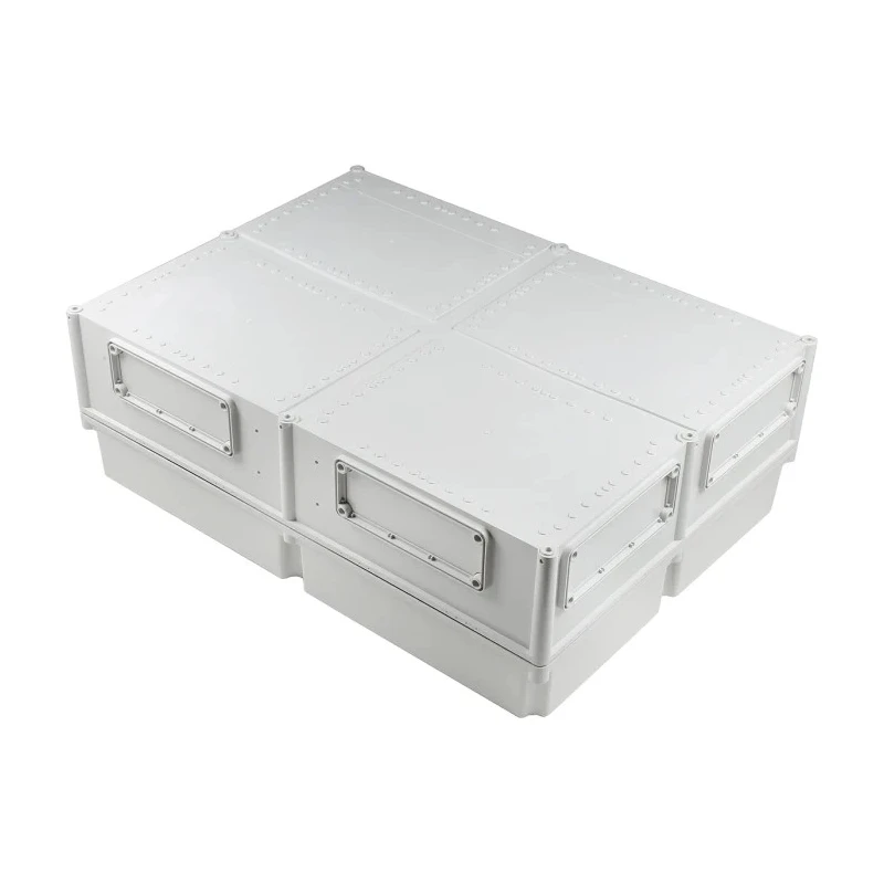 Fibox Flanged EK Series Grey Polycarbonate Enclosure IP66 IP67 IK08 250mm x 760mm x 560mm EKWH 250 G + EKUVT (X2)