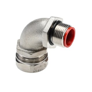 Adaptaflex Nickel Plated Brass Conduit Fitting 20 mm Nominal Size M20 Thread Size Silver IP0 7TCA296030R0160 SPL20/M20/C90