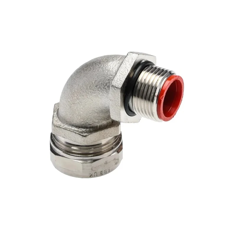 Adaptaflex Nickel Plated Brass Conduit Fitting 20 mm Nominal Size M20 Thread Size Silver IP0 7TCA296030R0160 SPL20/M20/C90