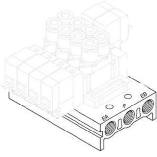 SMC SS5Y5 series Aluminium Alloy Manifold for SY5000 Series Solenoid Valves Female Push-in Ports SS5Y5-20-02-00F-Q