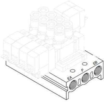 SMC SS5Y5 series Aluminium Alloy Manifold for SY5000 Series Solenoid Valves Female Push-in Ports SS5Y5-20-02-00F-Q
