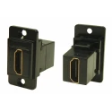RS PRO HDMI Connector Type A 2 Way Straight Female/Female Gold Plated Contacts Panel Mount 235-4747