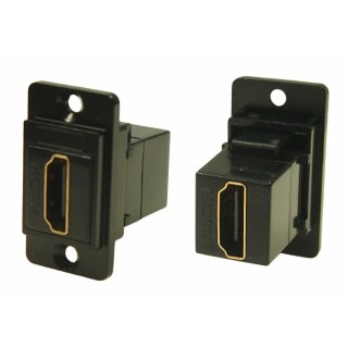 RS PRO HDMI Connector Type A 2 Way Straight Female/Female Gold Plated Contacts Panel Mount 235-4747