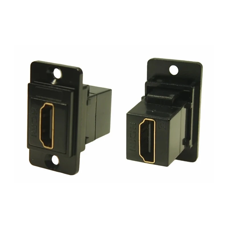 RS PRO HDMI Connector Type A 2 Way Straight Female/Female Gold Plated Contacts Panel Mount 235-4747