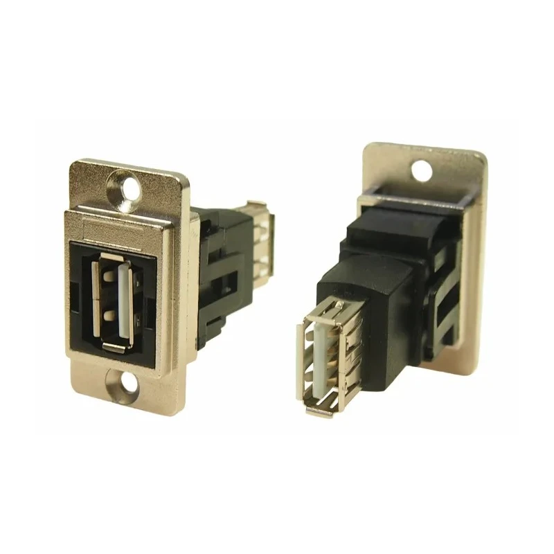 RS PRO USB Type A to A Panel Mount Straight Female/Female 2 Port USB Connector USB 2.0 235-4754