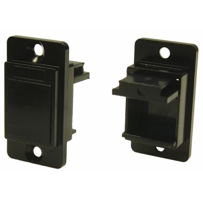 RS PRO Blanking Plate Panel Mount Frame for Feed Through Connector RJ45 Black Die Cast Zinc 235-4775