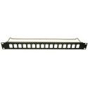 RS PRO Black Steel 1U Rack Panel 44 mm Height 482 mm Width 16 Rectangular Holes 235-4783