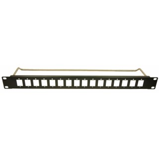 RS PRO Black Steel 1U Rack Panel 44 mm Height 482 mm Width 16 Rectangular Holes 235-4783
