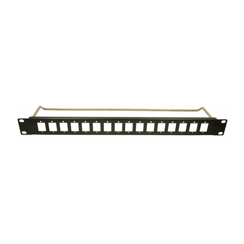 RS PRO Black Steel 1U Rack Panel 44 mm Height 482 mm Width 16 Rectangular Holes 235-4783